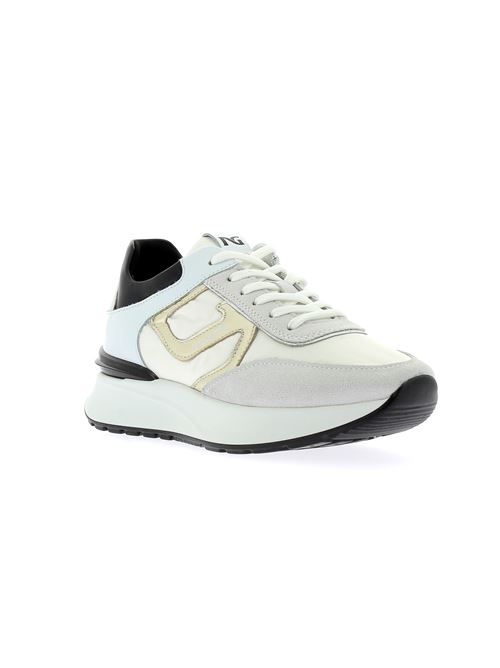 sneakers donna in camoscio e tessuto bianco NERO GIARDINI | E306444D730